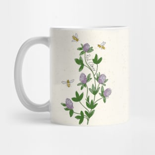 Wildflowers Red Clover honey bee Mug